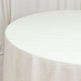 Accordion Pleated Scuba Tablecloth 120inch Round Ivory Seamless