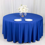 120inch Royal Blue Premium Scuba Wrinkle Free Round Tablecloth, Scuba Polyester Tablecloth