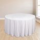 120 White Premium Scuba Round Tablecloth, Wrinkle Free Polyester Seamless Tablecloth