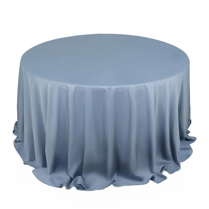 132inch Dusty Blue Premium Scuba Wrinkle Free Round Tablecloth, Scuba Polyester Tablecloth