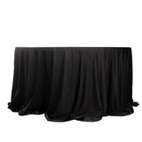 Scuba Round 132" Tablecloth Black - Wrinkle Free & Stain Resistant Seamless Table Cover for Weddings & Events