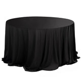 132inch Black Premium Scuba Round Tablecloth, Wrinkle Free Polyester Seamless Tablecloth
