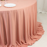 Scuba Round 132" Tablecloth Dusty Rose - Wrinkle Free & Stain Resistant Seamless Table Cover