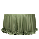 132inch Dusty Sage Green Premium Scuba Round Tablecloth, Scuba Polyester Tableclo