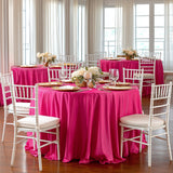 Scuba Round 132" Tablecloth Fuchsia - Wrinkle Free & Stain Resistant Seamless Table Cover