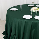 132inch Hunter Emerald Green Premium Scuba Wrinkle Free Round Tablecloth