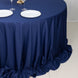 132inch Navy Blue Premium Scuba Round Tablecloth, Seamless Scuba Polyester Tablecloth