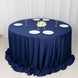 132inch Navy Blue Premium Scuba Round Tablecloth, Seamless Scuba Polyester Tablecloth