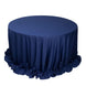 132inch Navy Blue Premium Scuba Round Tablecloth, Seamless Scuba Polyester Tablecloth
