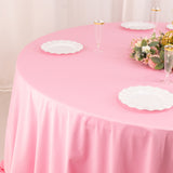 Pink Premium Scuba Wrinkle Free Round Tablecloth, Seamless Scuba Polyester Tablecloth