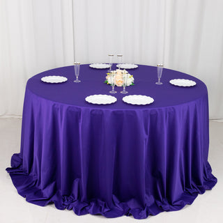 Classic Purple Premium Scuba Round Tablecloth
