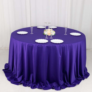 Classic Purple Premium Scuba Round Tablecloth