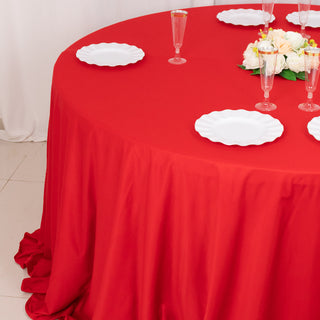 Red Premium Scuba Round Tablecloth