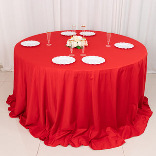 Elegant Red Premium Scuba Round Tablecloth