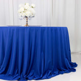 Royal Blue Premium Scuba Wrinkle Free Round Tablecloth, Seamless Scuba Polyester