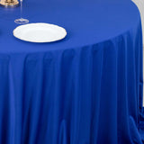 Royal Blue Premium Scuba Wrinkle Free Round Tablecloth, Seamless Scuba Polyester