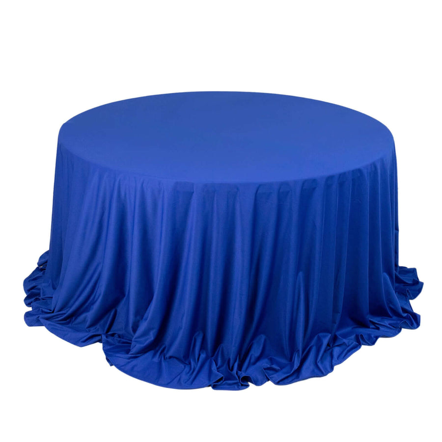 Royal Blue Premium Scuba Wrinkle Free Round Tablecloth, Seamless Scuba Polyester