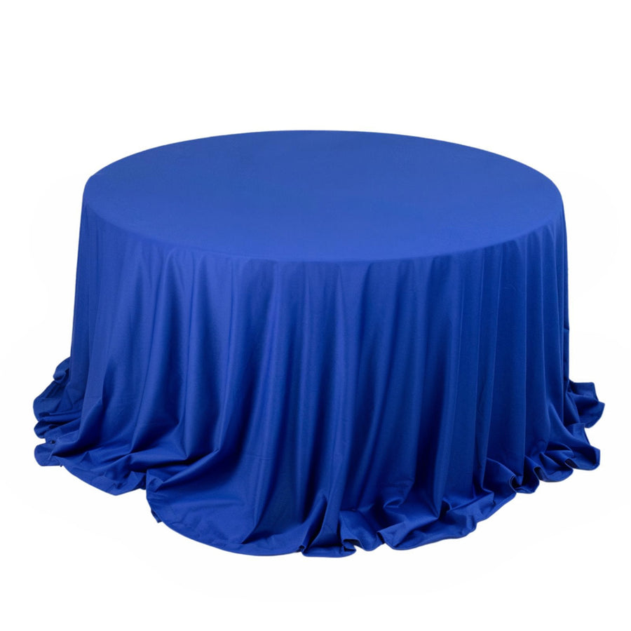 Royal Blue Premium Scuba Wrinkle Free Round Tablecloth, Seamless Scuba Polyester