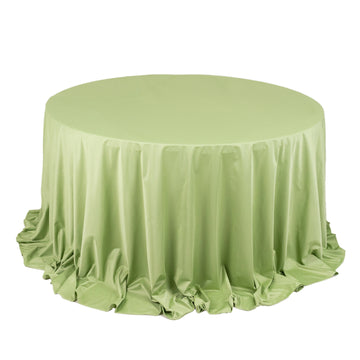 132" Sage Green Premium Scuba Wrinkle Free Round Tablecloth, Seamless Scuba Polyester Tablecloth