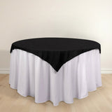 54" Black Premium Scuba Wrinkle Free Square Table Overlay, Scuba Polyester Table Topper