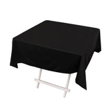 54" Black Premium Scuba Wrinkle Free Square Tablecloth, Scuba Polyester Tablecloth