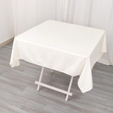 54" Ivory Premium Scuba Wrinkle Free Square Tablecloth, Scuba Polyester Tablecloth