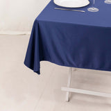 54inch Navy Blue Premium Scuba Wrinkle Free Square Tablecloth, Seamless Scuba Polyester Tablecloth