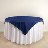 54" Navy Blue Premium Scuba Wrinkle Free Square Table Overlay, Scuba Polyester Table Topper