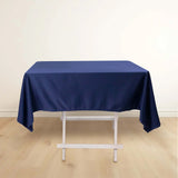 54inch Navy Blue Premium Scuba Wrinkle Free Square Tablecloth, Seamless Scuba Polyester Tablecloth