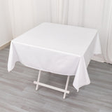 54" White Premium Scuba Wrinkle Free Square Tablecloth, Scuba Polyester Tablecloth