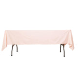 60x102inch Blush Premium Scuba Wrinkle Free Rectangular Tablecloth, Seamless Scuba Polyester