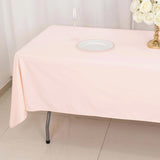 60x102inch Blush Premium Scuba Wrinkle Free Rectangular Tablecloth, Seamless Scuba Polyester