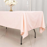 60x102inch Blush Premium Scuba Wrinkle Free Rectangular Tablecloth, Seamless Scuba Polyester