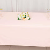 60x102inch Blush Premium Scuba Wrinkle Free Rectangular Tablecloth, Seamless Scuba Polyester