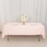 60x102inch Blush Premium Scuba Wrinkle Free Rectangular Tablecloth, Seamless Scuba Polyester