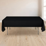 60"x102" Black Premium Scuba Wrinkle Free Rectangular Tablecloth, Scuba Polyester Tablecloth