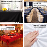 Premium scuba rectangle tablecloths for events and catering, wrinkle-free and stain-resistant.
