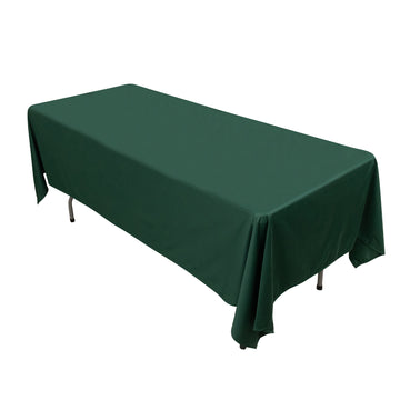 60"x102" Hunter Emerald Green Premium Scuba Wrinkle Free Rectangular Tablecloth, Seamless Scuba Polyester Tablecloth