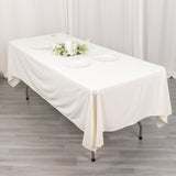 Experience Luxury and Convenience with the Ivory Premium Scuba Wrinkle Free Rectangular Tablecloth