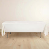 60"x102" Ivory Premium Scuba Wrinkle Free Rectangular Tablecloth, Scuba Polyester Tablecloth