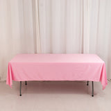 Pink Premium Scuba Wrinkle Free Rectangular Tablecloth, Seamless Scuba Polyester Tablecloth