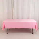 60"x102" Pink Premium Scuba Wrinkle Free Rectangular Tablecloth, Scuba Polyester Tablecloth