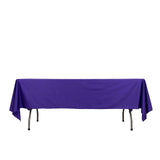 60x102inch Purple Premium Scuba Wrinkle Free Rectangular Tablecloth, Seamless Scuba Polyester