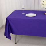 60x102inch Purple Premium Scuba Wrinkle Free Rectangular Tablecloth, Seamless Scuba Polyester