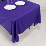 60x102inch Purple Premium Scuba Wrinkle Free Rectangular Tablecloth, Seamless Scuba Polyester