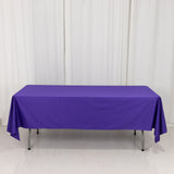 60x102inch Purple Premium Scuba Wrinkle Free Rectangular Tablecloth, Seamless Scuba Polyester