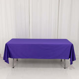 60x102inch Purple Premium Scuba Wrinkle Free Rectangular Tablecloth, Seamless Scuba Polyester