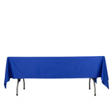 60"x102" Royal Blue Premium Scuba Wrinkle Free Rectangular Tablecloth, Seamless Scuba Polyester