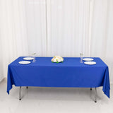 60"x102" Royal Blue Premium Scuba Wrinkle Free Rectangular Tablecloth, Seamless Scuba Polyester