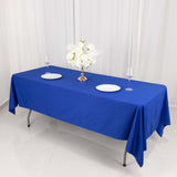 60"x102" Royal Blue Premium Scuba Wrinkle Free Rectangular Tablecloth, Seamless Scuba Polyester